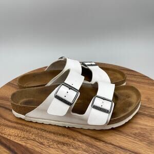 Brikenstock Arizona Sandals Womens Size 9 / 40 White Leather Casual Comfort Shoe